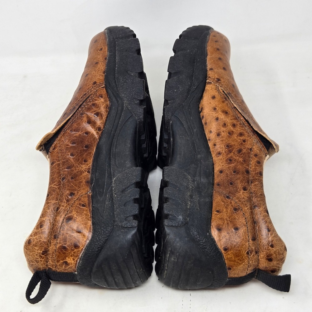 Roper Performance Mens 9.5 Ostrich Print Leather Slip On Shoes Brown 09-020-0601 - Picture 7 of 9